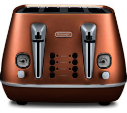 DELONGHI  Distinta CTI4003.CP 4-Slice Toaster - Copper